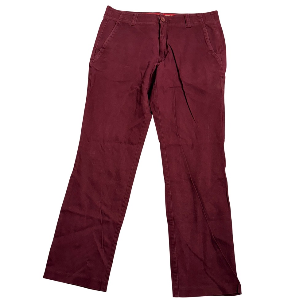 Under Armour Men's Burgundy Chino Style Pants Size 36x32 Loose Fit
